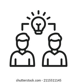 Sharing Ideas icon vector image. Can also be used for Physical Fitness. Suitable for mobile apps, web apps and print media.