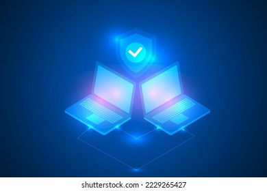 sharing information with laptop by high security innovation technology abstract.
