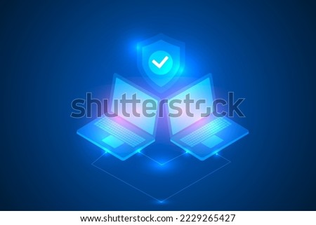 sharing information with laptop by high security innovation technology abstract.