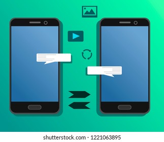 Sharing information through gadgets. Exchange between phones.