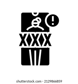gemeinsame Nutzung von intimen Bildern ohne Einverständnisglyph-Symbol-Vektorgrafik. Teilen intimer Bilder ohne Zustimmungszeichen. isoliertes Kontursymbol