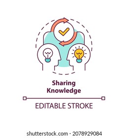 Sharing Knowledge Concept Icon. Professional Experience Exchange. Skillsharing. Learning And Teaching Abstract Idea Thin Line Illustration. Vector Isolated Outline Color Drawing. Editable Stroke