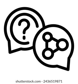 Sharing knowledge icon outline vector. Prompt new business ideas. Cognitive logic idea generation