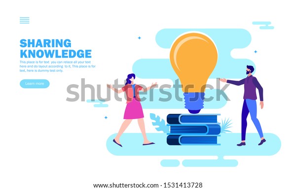 Sharing Knowledge Ideas Flat Vector Illustration Stock Vector (Royalty ...