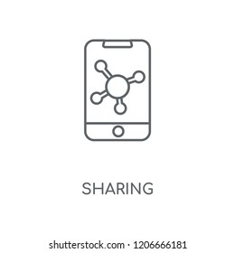 Sharing linear icon. Sharing concept stroke symbol design. Thin graphic elements vector illustration, outline pattern on a white background, eps 10.