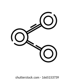 Sharing link line icon, concept sign, outline vector illustration, linear symbol.