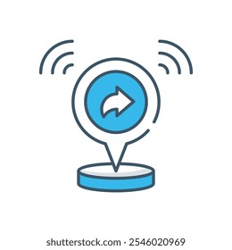 Sharing Location vector icon stock illustration