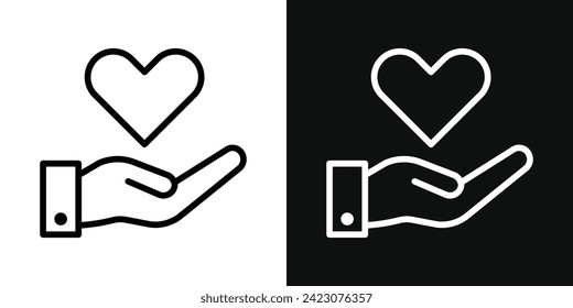 Sharing love vector line icon illustration.