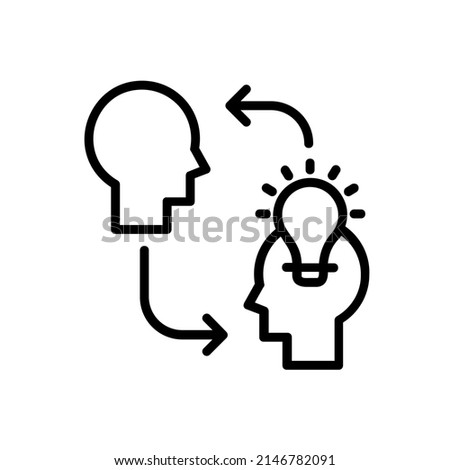 Sharing new ideas icon vector template