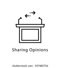 Sharing Opinions Vector Line Icon 