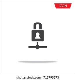 Sharing security  icon vector, Sharing lock isolated on white background.