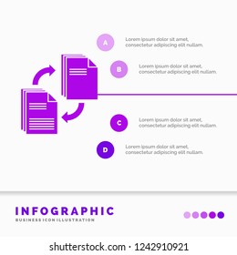 sharing, share, file, document, copying Infographics Template for Website and Presentation. GLyph Purple icon infographic style vector illustration.