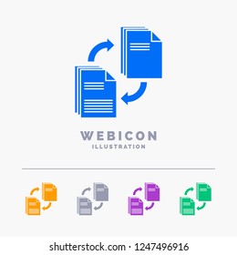 sharing, share, file, document, copying 5 Color Glyph Web Icon Template isolated on white. Vector illustration