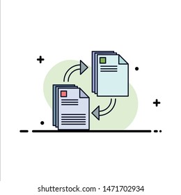 sharing, share, file, document, copying Flat Color Icon Vector