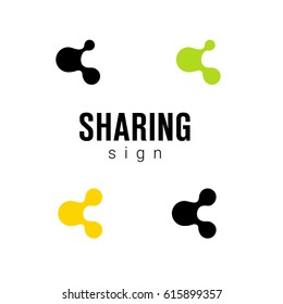 sharing sign icon. Different variation of rounded geometry