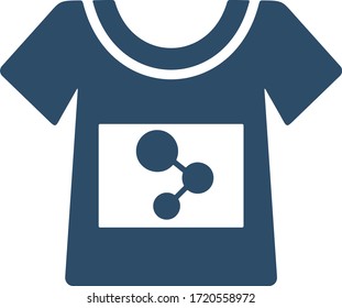 Sharing sign on t-shirt. Volunteering, aid, charity help symbol.