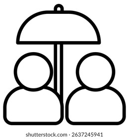 sharing umbrella icon Simple thin line stroke