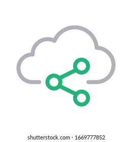 sharing vector color line icon 