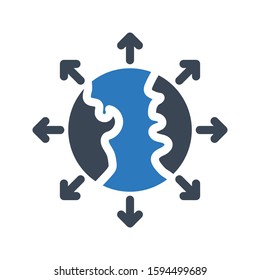 sharing vector glyph color icon 