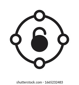 sharing vector glyph flat icon 
