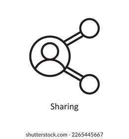 Sharing Vector Outline icon Design illustration. Communication Symbol on White background EPS 10 File