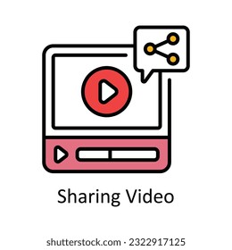Icono de diseño de contorno de vídeo relleno. Símbolo al vapor en línea sobre archivo EPS 10 de fondo blanco