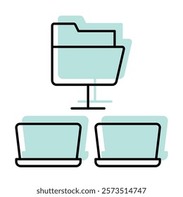 Sharing work color shadow line icon outline icon, pixel perfect 
