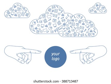 Sharing of working files and reference materials employees project. Tools for business and work. Cloud technologies and services on the devices. Social networking and media, technologies and trends.