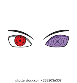 sharingan eye and rinnegan eye icons vector illustration