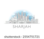 Sharjah skyline cityscape vector illustration