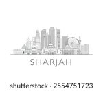 Sharjah skyline cityscape vector illustration