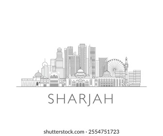 Sharjah skyline cityscape vector illustration