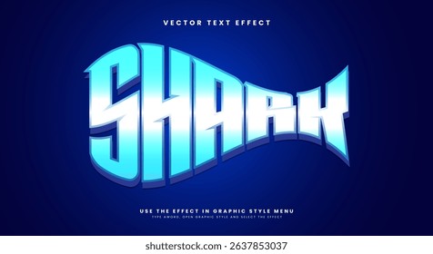 Shark 3d editable text effect template Suitable for deep sea theme