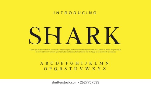 Shark abstract scifi modern alphabet fonts. Science fiction typography sport, technology, fashion, digital, future creative logo font. vector illustration