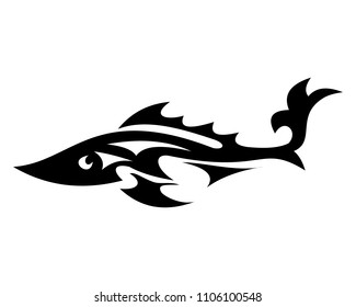 Shark abstract tattoo design vector illustration