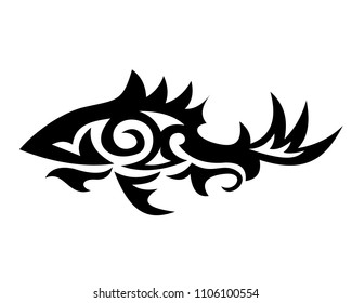 Shark abstract tattoo design vector illustration