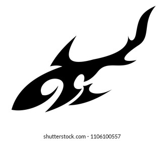 Shark abstract tattoo design vector illustration