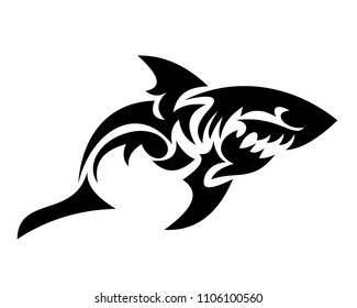 Shark abstract tattoo design vector illustration