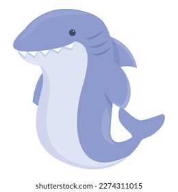Vector de dibujos animados de iconos de alerta de tiburón. Señal de peligro.