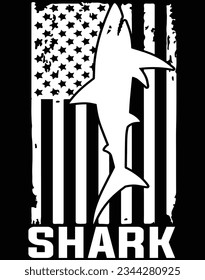 Archivo EPS de la bandera de los estados unidos de tiburones para la máquina de cortar. Puede editar e imprimir esta imagen vectorial con el editor EPS.