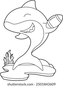 Shark American Football Animal Vector Graphic Art Illustration
