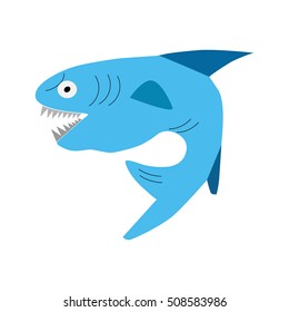 shark angry cartoon isolated on white background. Vector illustration eps 10