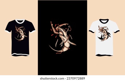 shark angry t-shirt vector artwork design