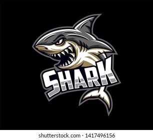 Shark angry vector , Shark esport logo team, angry shark emblem logo