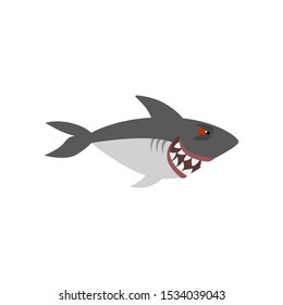 shark angry vector icon on a white background