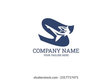 Shark animal Company Logo Vector Illustration. Suitable for business company, modern company, etc.