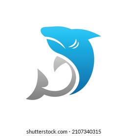 Design des kreativen Logos von Haifischen