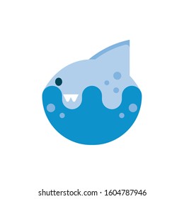 Shark animal design Sea life ecosystem fauna ocean underwater water nature marine tropical theme Vector illustration