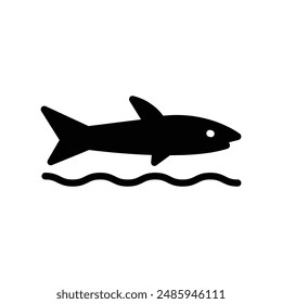 shark animal icon solid style
