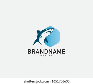 Shark Animal Predator Underwater Illustration Vector Logo